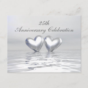 Silver Anniversary Hearts Einladung