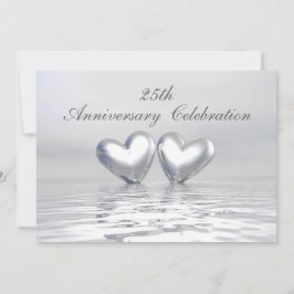 Silver Anniversary Hearts Einladung