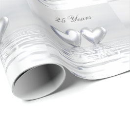 Silver Anniversary Hearts Geschenkpapier