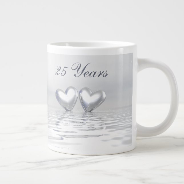 Silver Anniversary Hearts Jumbo-Tasse (Rechts)