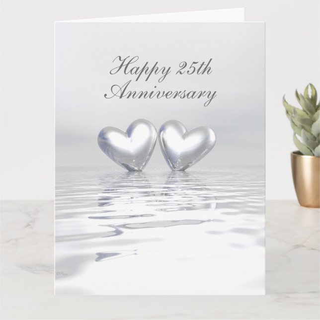 Silver Anniversary Hearts Karte (Kleine Pflanze)