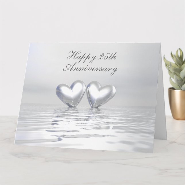 Silver Anniversary Hearts Karte (Kleine Pflanze)