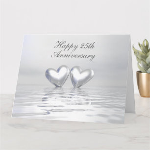 Silver Anniversary Hearts Karte