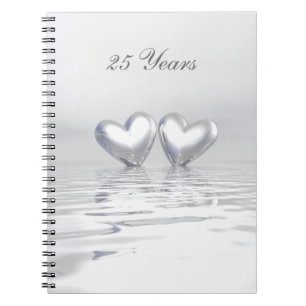 Silver Anniversary Hearts Notizblock
