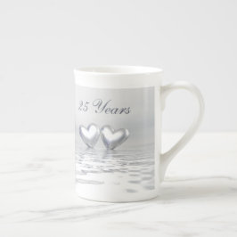 Silver Anniversary Hearts Prozellantasse