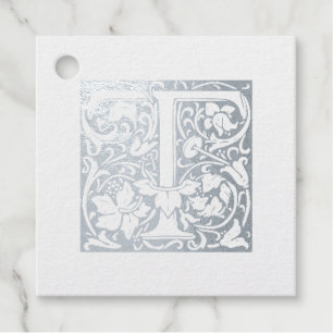 Silver Anniversary Illuminated Letter T Monogram Geschenkanhänger