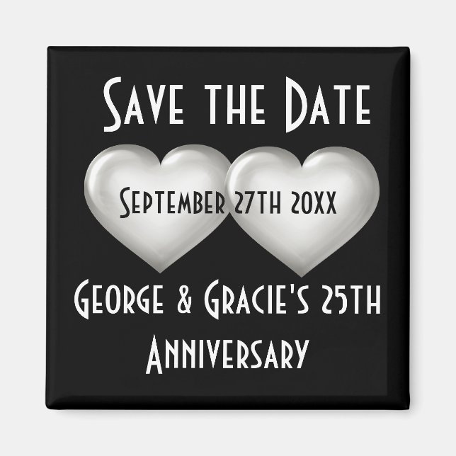 Silver Anniversary Save the Date Magnet (Vorne)