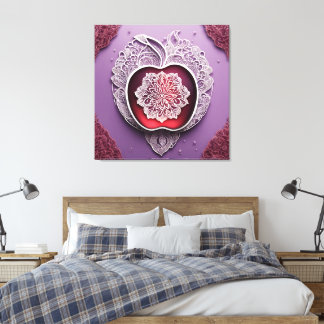 Silver Apple Lace AI-Kunst  Leinwanddruck