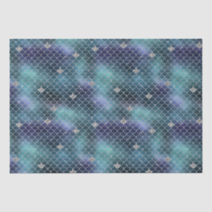 Silver Aqua Blue Mermaid Seidenpapier