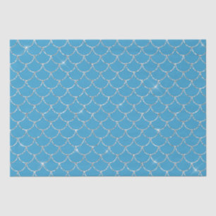 Silver Aqua Mermaid Seidenpapier