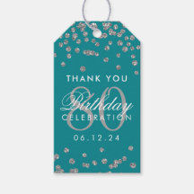 Silver Aquamarin 80 Geburtstag Danke, Glitzer