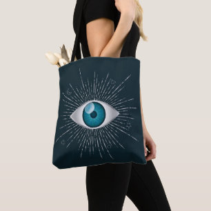 Silver & Aquamarin Blue Mystic Aqua Evil Eye Nazar