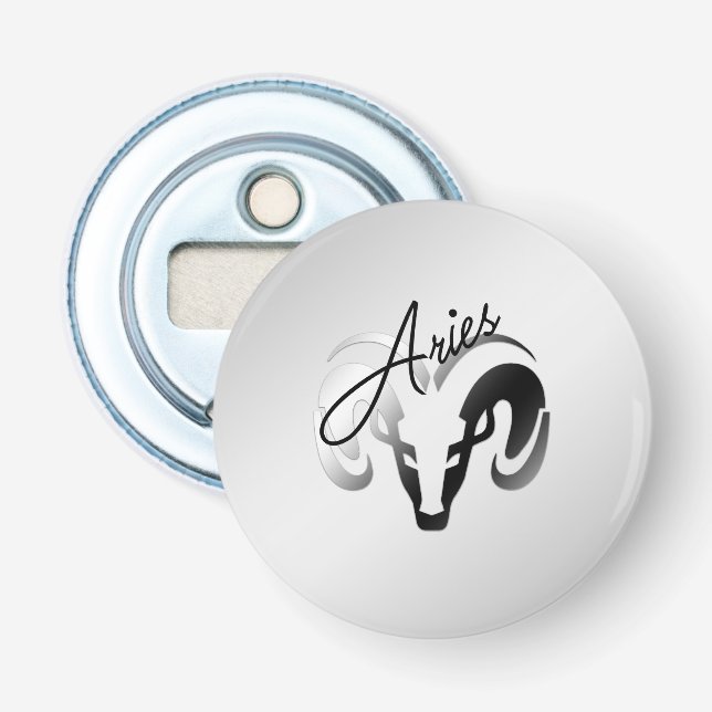 Silver Aries the Ram Zodiac Flaschenöffner (Vorderseite)