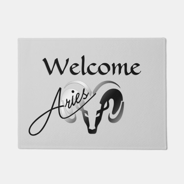 Silver Aries the Ram Zodiac Fußmatte (Vorderseite)