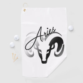 Silver Aries the Ram Zodiac Golfhandtuch
