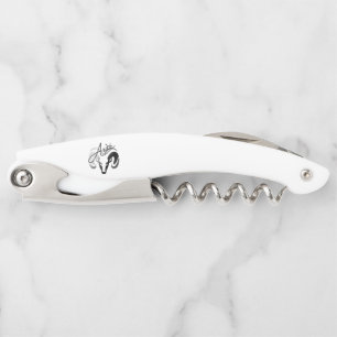 Silver Aries the Ram Zodiac Kellnermesser