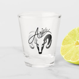 Silver Aries the Ram Zodiac Schnapsglas