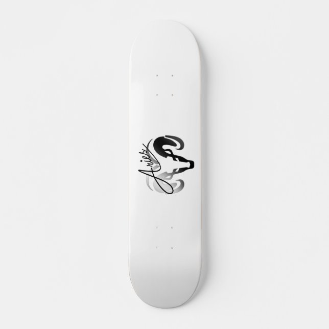 Silver Aries the Ram Zodiac Skateboard (Vorne)