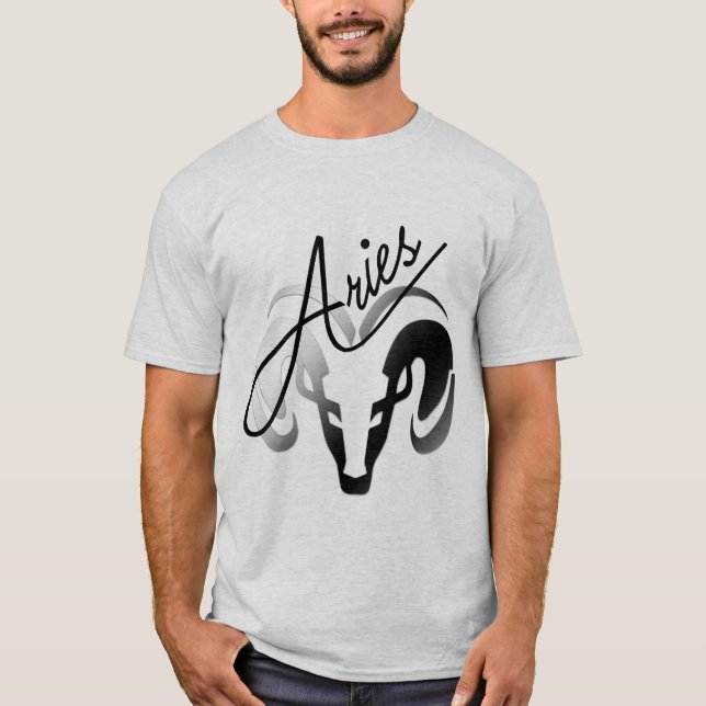 Silver Aries the Ram Zodiac T-Shirt (Vorderseite)