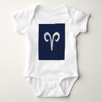 Silver Aries Zodiac Sign Navy Carbon Fiber Style