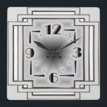 Silver Art Deco Quadratische Wanduhr<br><div class="desc">Großartiges Uhrendesign. Du wirst es wie andere Liebe bekommen. Sie können dieses Design auch für andere Produkte verwenden,  die Sie mögen,  oder Ihren Text anpassen und hinzufügen. Folgen Sie mir für mehr. Vielen Dank. Ich wünsche Ihnen einen schönen Tag.</div>