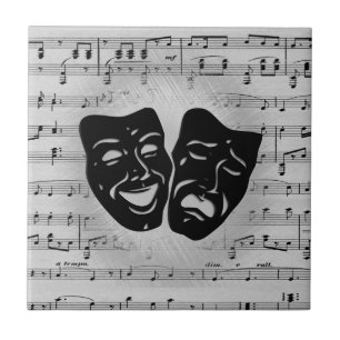 Silver Art Unites Theatermasken Fliese