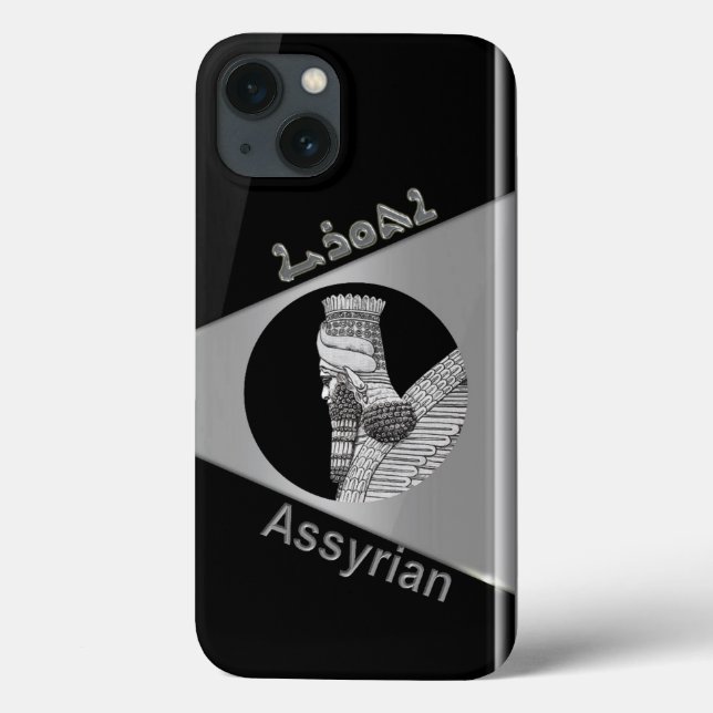 Silver Assyrian Lamassu iPhone / iPad Fall Case-Mate iPhone Hülle (Rückseite)