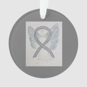 Silver Awareness Ribbon Angel Ornamente
