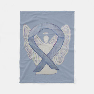Silver Awareness Ribbon Engel Custom Soft Blanke Fleecedecke