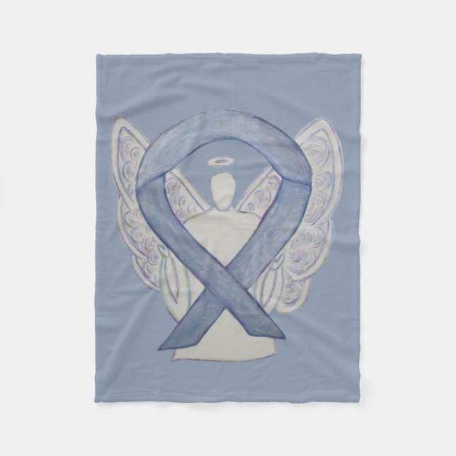 Silver Awareness Ribbon Engel Custom Soft Blanke Fleecedecke (Vorderseite)