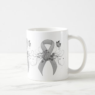 Silver Awareness Ribbon mit Butterfly Tasse