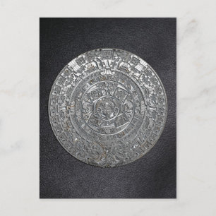 Silver Aztec Kalender Postkarte