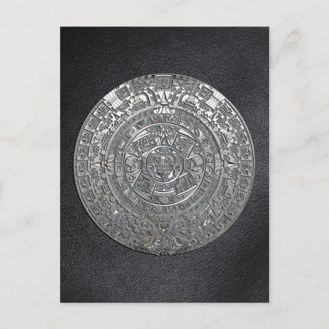Silver Aztec Kalender Postkarte (Vorderseite)
