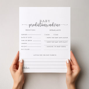 Silver Baby Predictions and Advice Cards