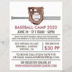 Silver Baseball Bat & Gear, Baseball Advert Flyer