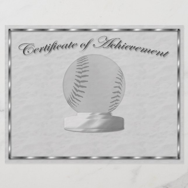 Silver Baseball Certificate of Achievement Flyer (Vorne)