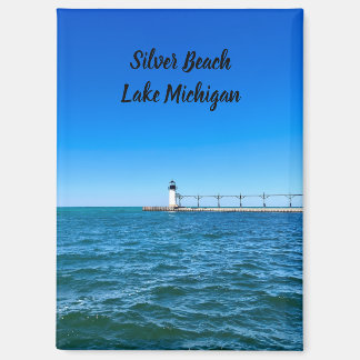 Silver Beach Leuchtturm - Lake Michigan Magnet