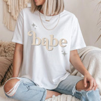 Silver BEIGE Disco Babe Brautparty hen DO Shirt