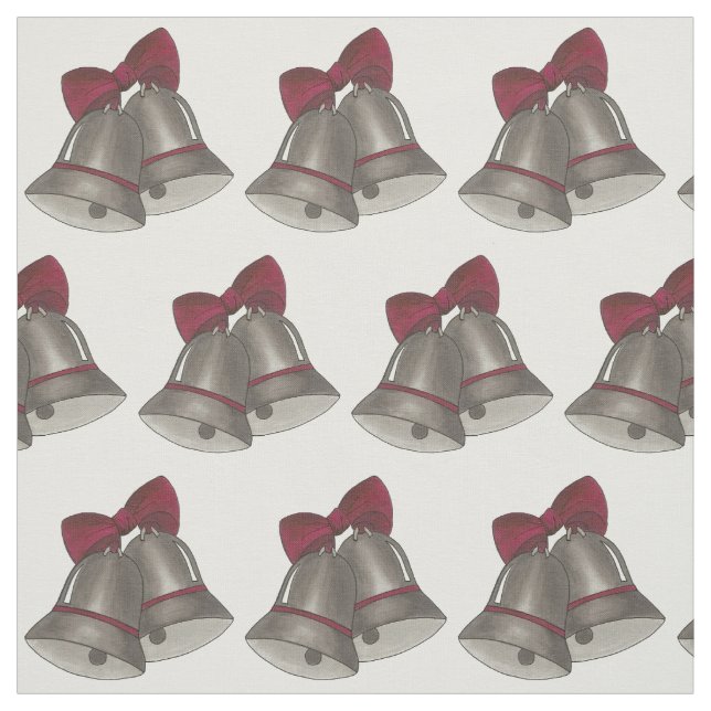 Silver Bells Gray Wedding Anniversary Verlobung Stoff (Muster)