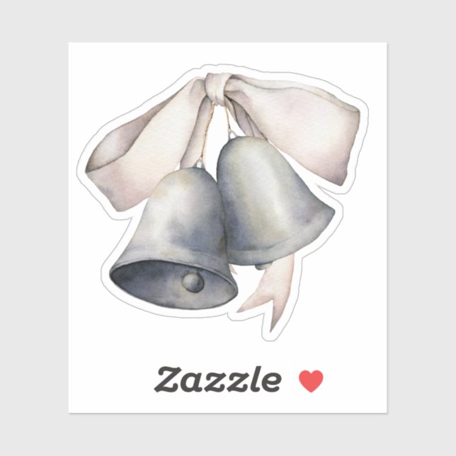 Silver Bells Merry Christmas Aufkleber (Blatt)