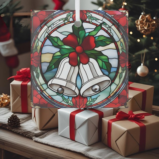 Silver Bells Rotes Ribbon Imitate gestanzt Glas Ornament Aus Glas (Von Creator hochgeladen)
