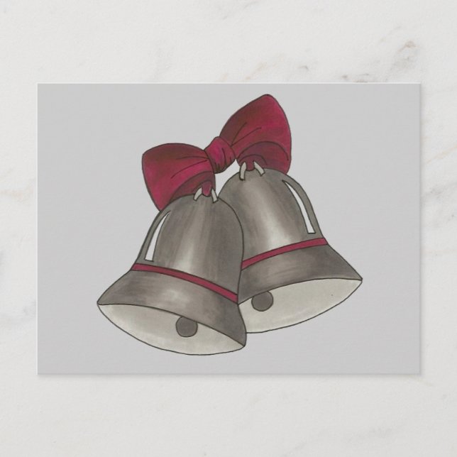 Silver Bells Wedding Bell Save the Date Postkarten (Vorderseite)