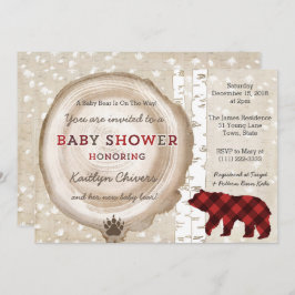Silver Birch Kariert Winter Baby Dusche für Jungen Einladung