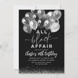 Silver Black Ballon Alle Black Affäre Geburtstag Einladung