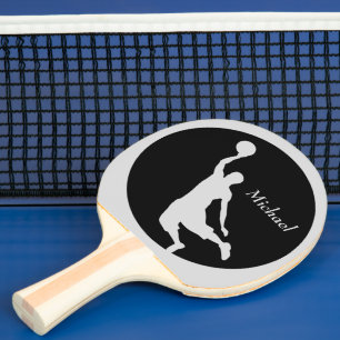 Silver Black Basketball Slam Dunk Personalisiert Tischtennis Schläger