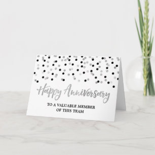 Silver Black Confetti Anniversary Card Karte