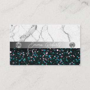 Silver Black Diamond Coach Business Card Visitenkarte