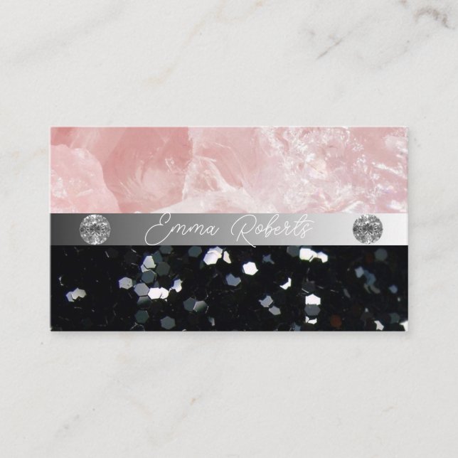 Silver Black Diamond Coach Business Card Visitenkarte (Vorderseite)