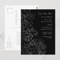 Silver Black Elegant Blues Hochzeit speichern das 