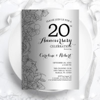 Silver Black Floral 20 Jahre